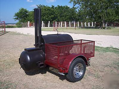 Custom bbq and charcoal grill trailer mounted 