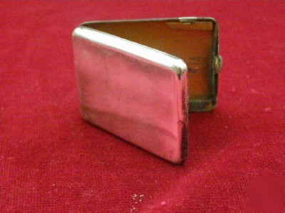 Small antique silver plate business calling card case