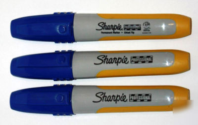 3 sharpie professional chisel tip permanent marker blue
