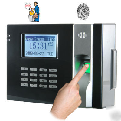 New fingerprint time attendance and door system black - 