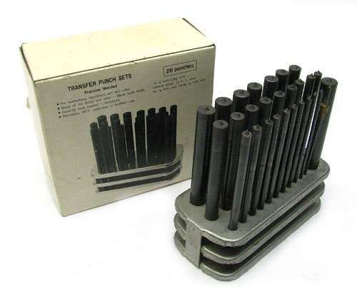 Set of 28 transfer punches 3/32