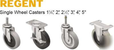 New 4 gray rubber casters 4