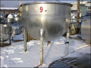 500 gal hamilton single motion kettle, s/s, 90# 