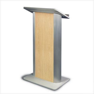 Hardrock maple lectern with satin anodized aluminum