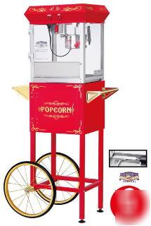 Red foundation popcorn popper machine cart 6 ounce