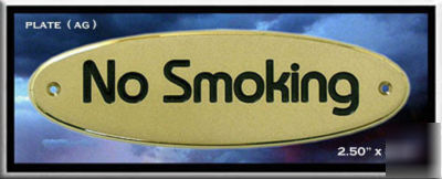 Solid brass signs engraved no smoking sign (ag 1)