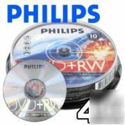 25 philips 4X dvd+rw rewritable dvd+r media free ship