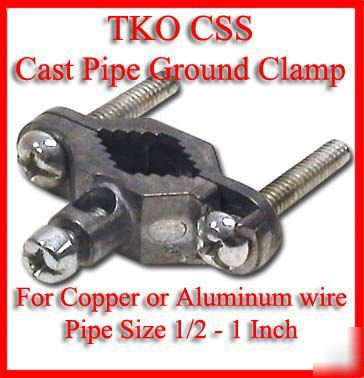 Cast pipe ground clamps use with 1/2
