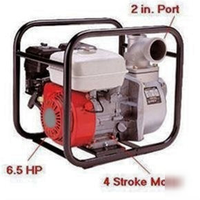 Gas engine power water trash pump 6.5 hp heavy duty