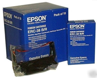 10 epson ERC38BR black/red ribbons for tm-U200, 300 etc