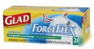 Glad tall kitchen forceflex kit , 13 gallon - 12X20 ct