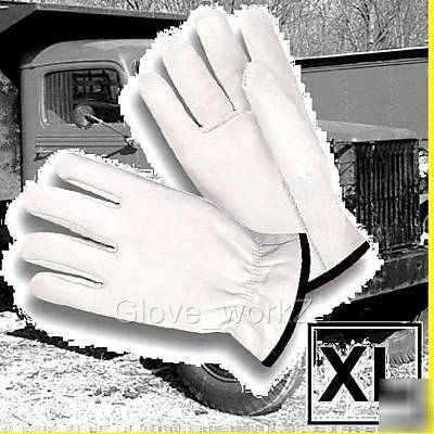 Premium grain goatskin drivers / work gloves 3PR men xl