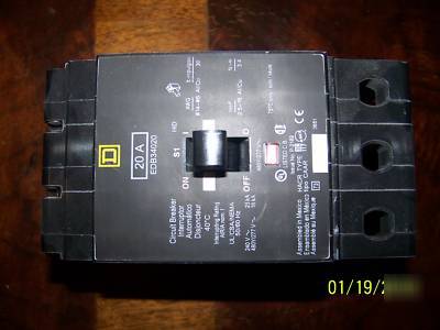 Square d EDB34020 20A 480V circuit breaker edb egb ejb