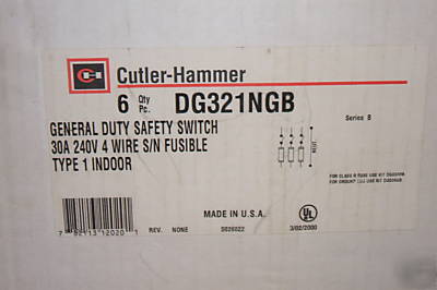  6 cutler-hammer gen dty sfty switches, DG321NGB, 