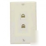 6 wire duplex flush mount wallplate #C2676-w (10)