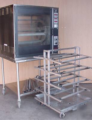 Henny penny scr-8 rotisserie oven w/ barbecue spit rack