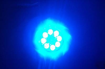 Led light disk blue 12V-1 inch dia ~wide angle~ fish 