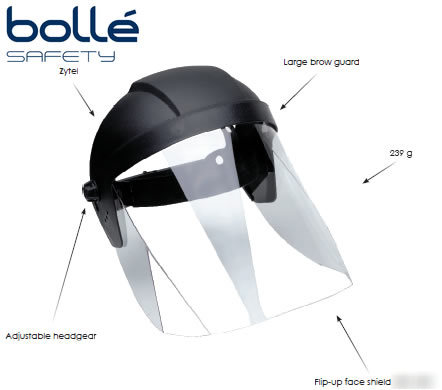 Bolle adjustable flip front polycarbonate faceshield 