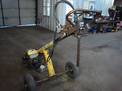 Compac post hole digger towable fence post honda