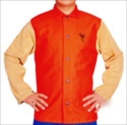New wise weldas cool fr jacket m-xl orange leather