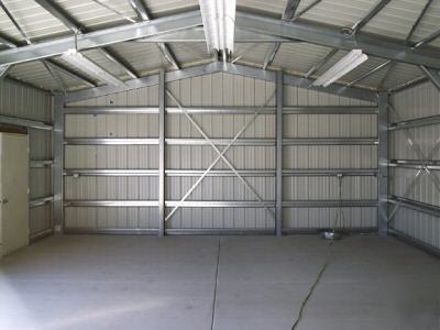 Steel metal 3-car garage shop building kit 1008 sq ft