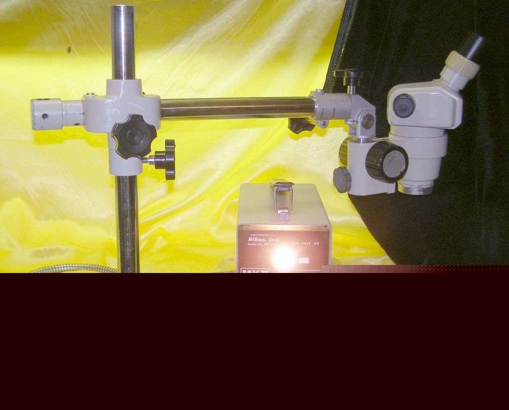 Nikon microscope set. 0.5X. smz-1. arm & light source