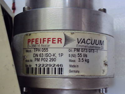 Pfeiffer vacuum turbo pump tph 055 dn 63 iso-k 1P used