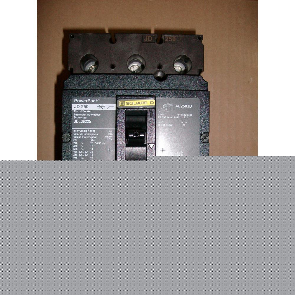Square d JDL36225 molded case circuit breaker 600V/225A