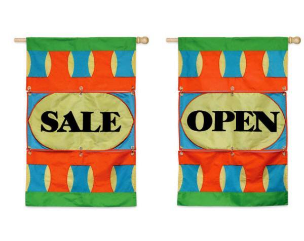 Business open/sale interchangeable large applique flag