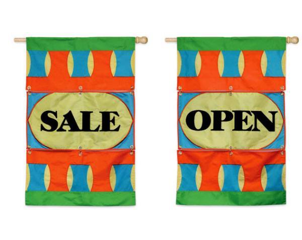 Business open/sale interchangeable large applique flag