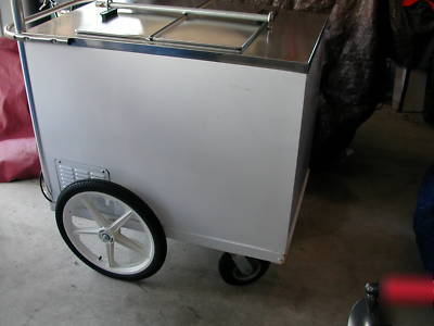 Ice cream push cart w/ cold holding plates ,1YR young