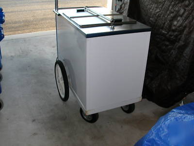 Ice cream push cart w/ cold holding plates ,1YR young