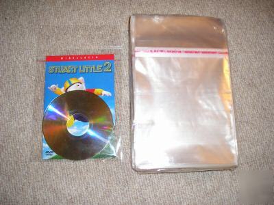 Dvd plastic poly wallet 500 sleeves bags with seal tape