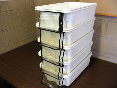 Tote pans,heavy duty w/lids,storage containers,bins 