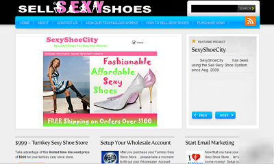 Turnkey sexy shoe stores for sale. connects to paypal.