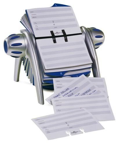 Durable silver flip index rotary 500 card holder unit