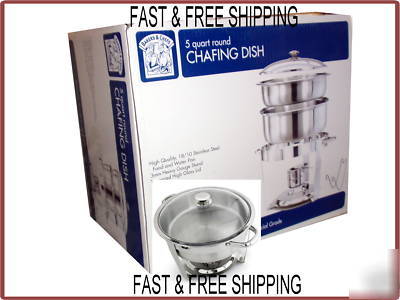 New 5 qt. round commercial chafing chafer dish nsf 