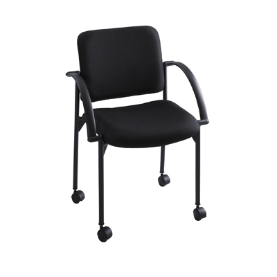 Safco moto mobile conference stack chair set of 2 black
