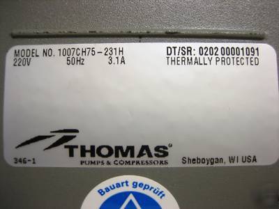 Thomas air compressors/vacuum 1/2 hp,1007CH75-231H 