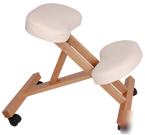 Ergonomic kneeling posture chair massage office wooden