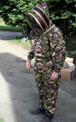 Beekeeping bee suit, hood veil, camouflage, xx large