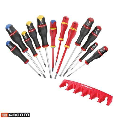 Facom 12 pce insulated screwdrivers & rack set