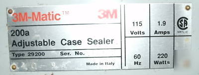 3M-matic 200A adjustable case sealer *as is - pickup*