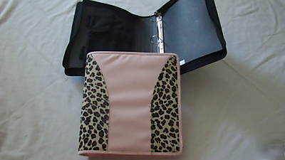 Portfolio business organizer binder leopard folder 