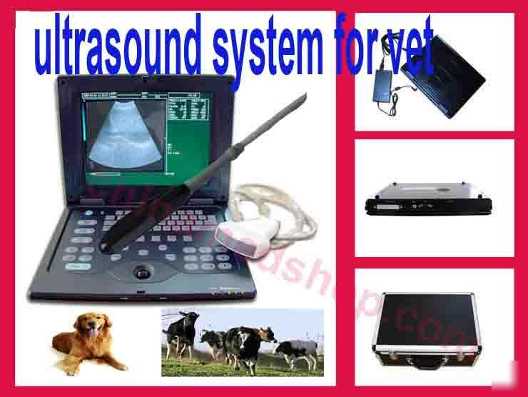 Veterinary vet portalble ultrasound scanner system+2P