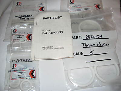 Lot graco teflon pump packing kit 904597 680154 167484