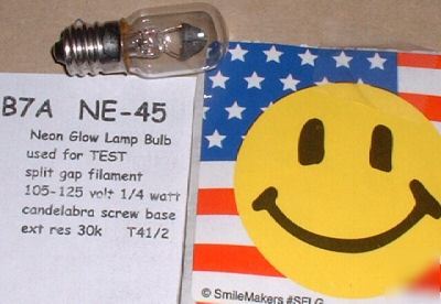Ne-45 B7A neon glow hickok short pilot bulb lamp nos X2