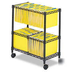 Safco two tier rolling file cart 5278BL 