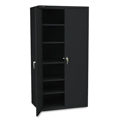 Assembled high storage cabinet, 5 adjust shelves black