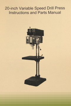 Jet/asian 20 variable speed drill press jdp-20VS manual